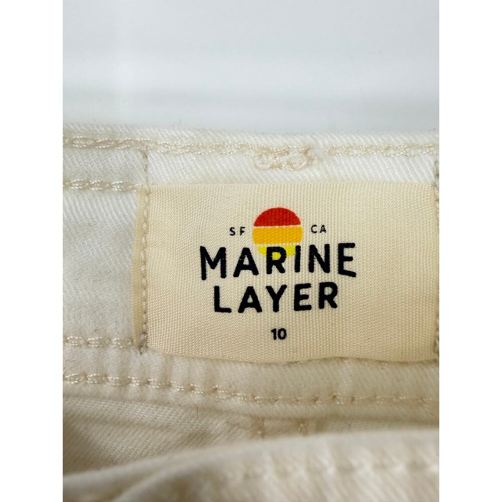 Marine Layer Allison Wide Leg Pants Womens Size 10 Off-White High Rise Coastal - Picture 7 of 16